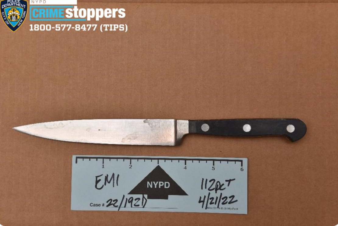 The NYPD say they recovered a kitchen knife believed to have been used in Orsolya Gaal’s murder from her home