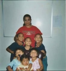Melissa Lucio with some of her children before her arrest and conviction