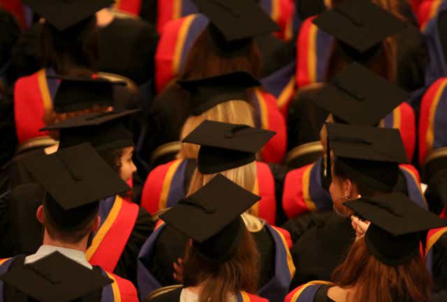 A general view of a graduation ceremony at University Campus Suffolk in Ipswich (Chris Radburn/PA)