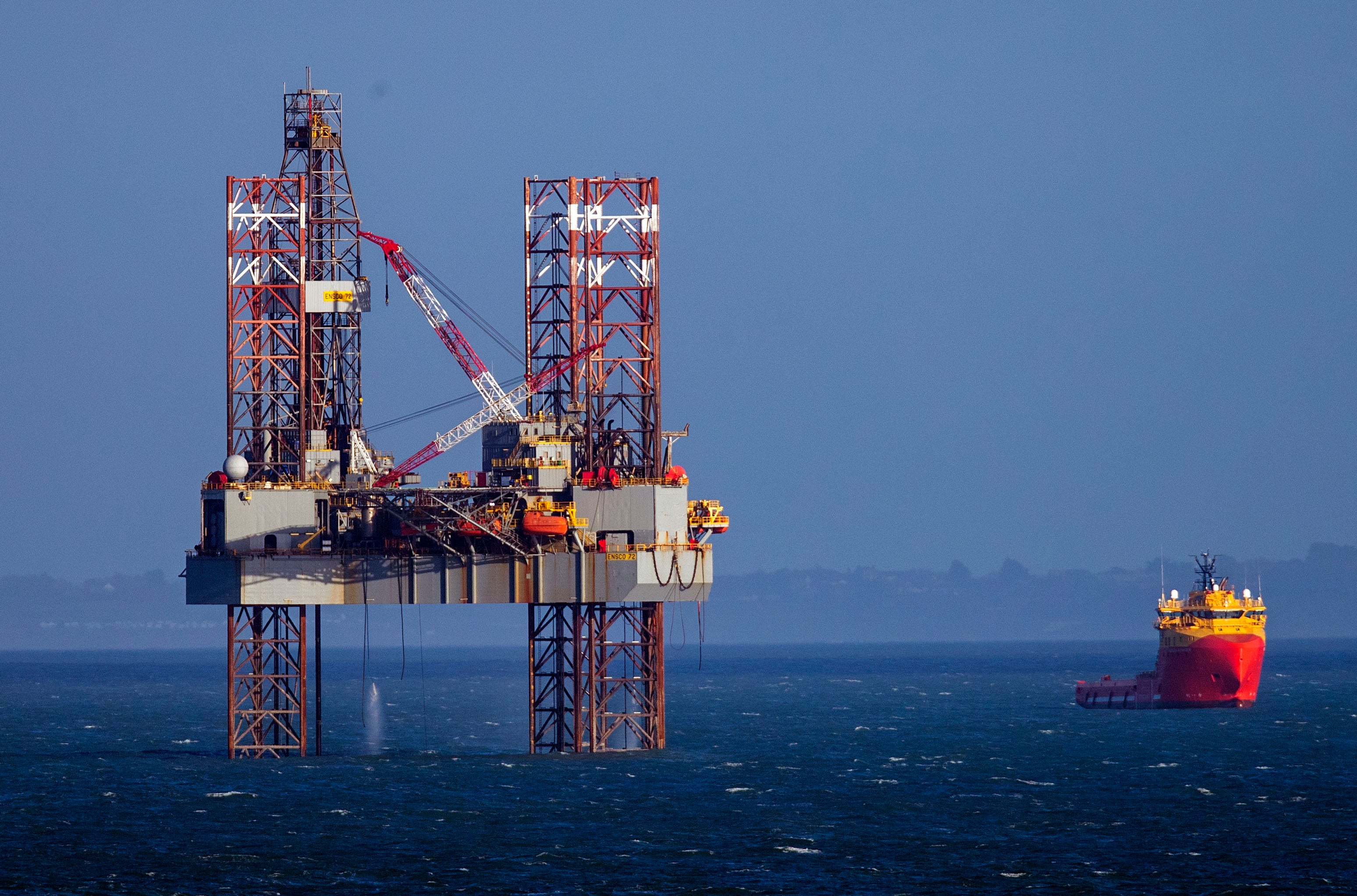 Jack rigs are used by North Sea drillers (Steve Parsons/PA)