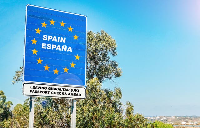 <p>The Spanish border approached from Gibraltar</p>