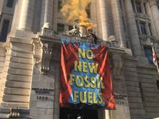 Extinction Rebellion block printers for US newspapers including NYT as Earth Day protests kick off