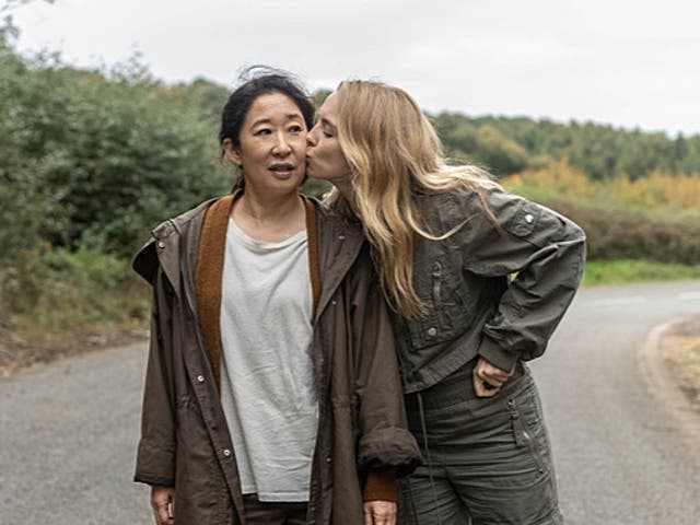 <p>Sandra Oh and Jodie Comer in Killing Eve</p>