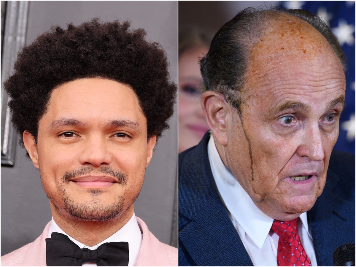 &lsquo;Put it back on&rsquo;: Trevor Noah ridicules Rudy Giuliani&rsquo;s shock unmasking on The Masked Singer