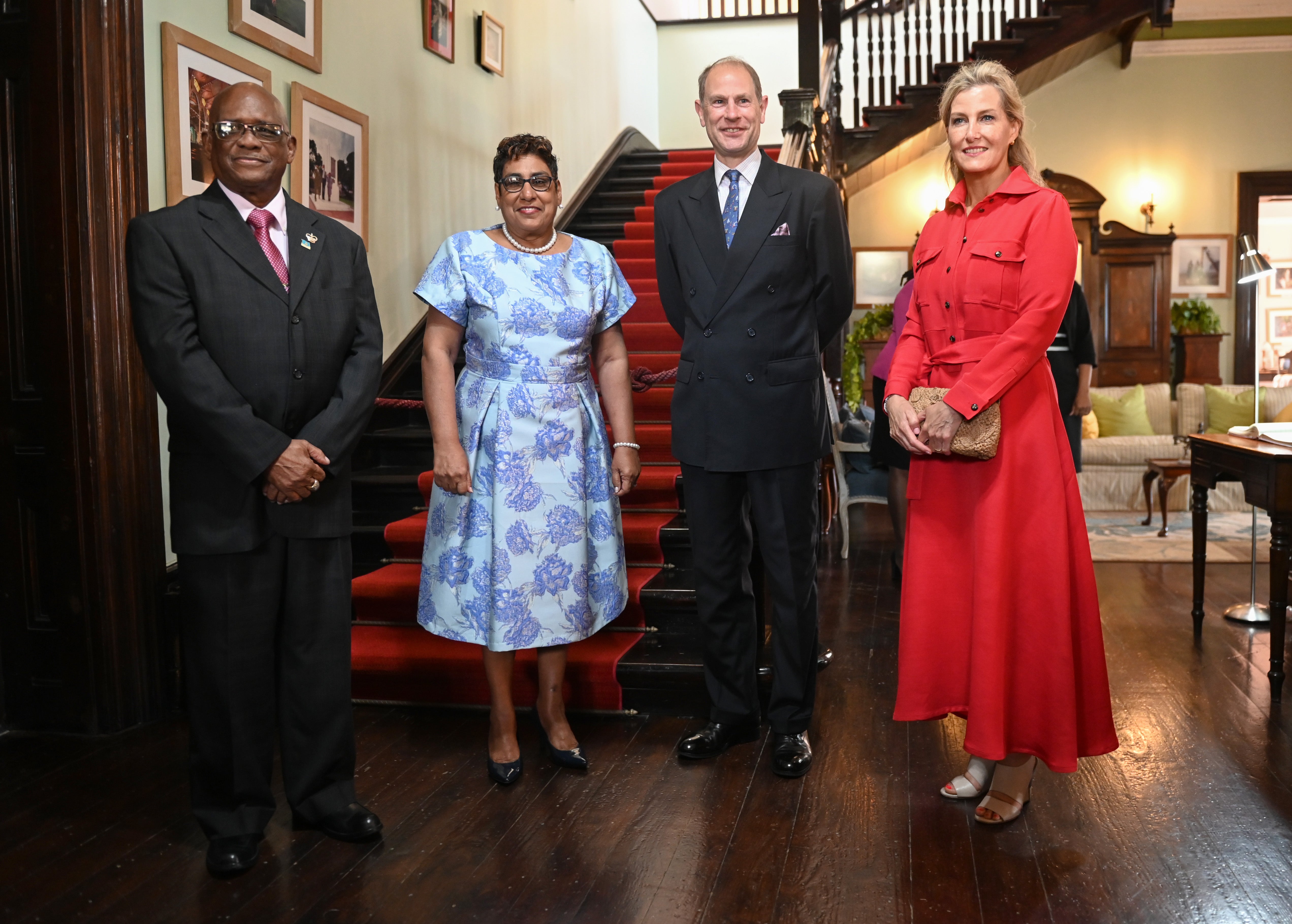 Edward and Sophie with Cyril Errol Melchiades Charles, acting governor general of Saint Lucia and his wife Anysia Charles in Castries