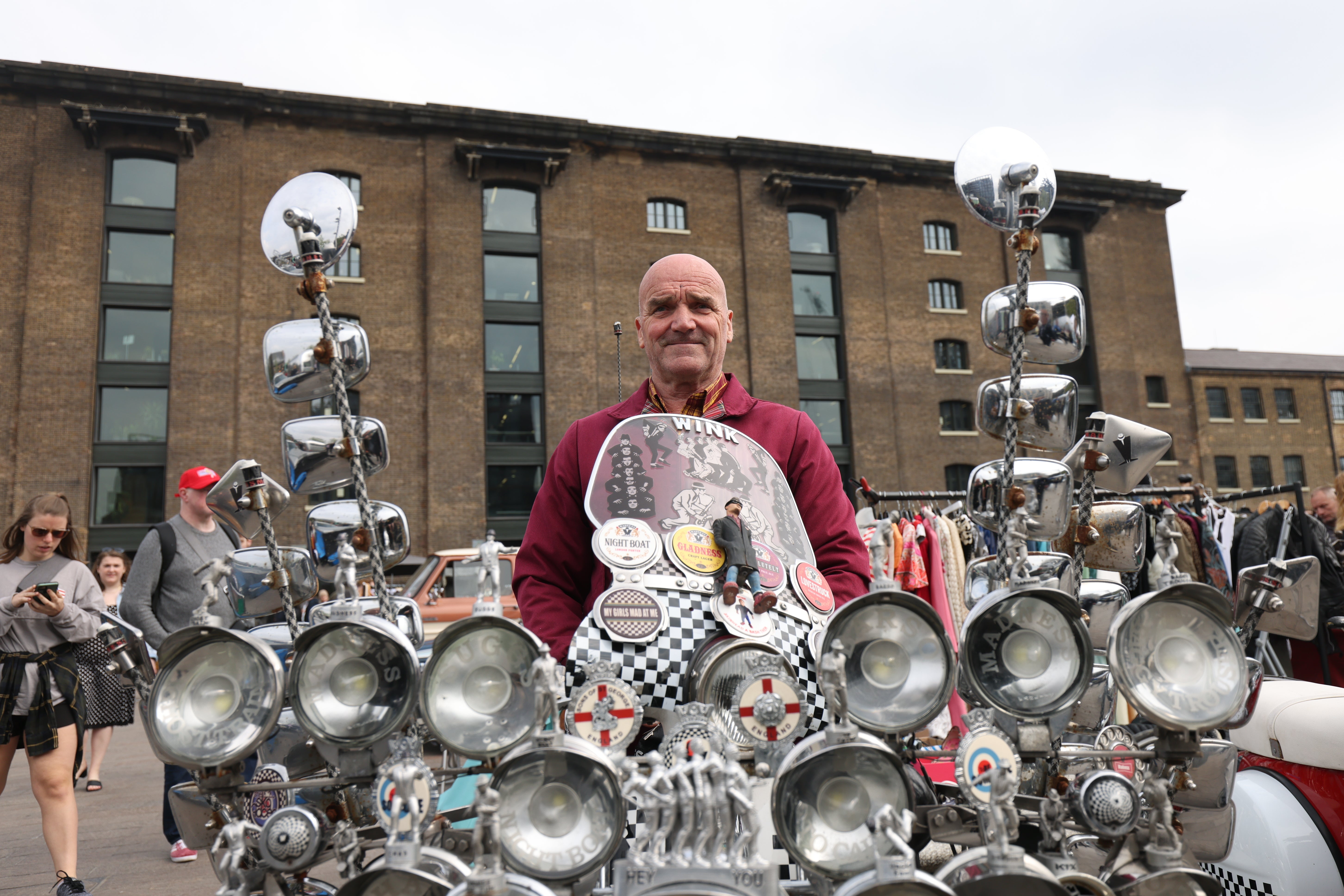 Scooter enthusiast Bell Watson stands with his 1966 Lambretta (James Manning/PA)