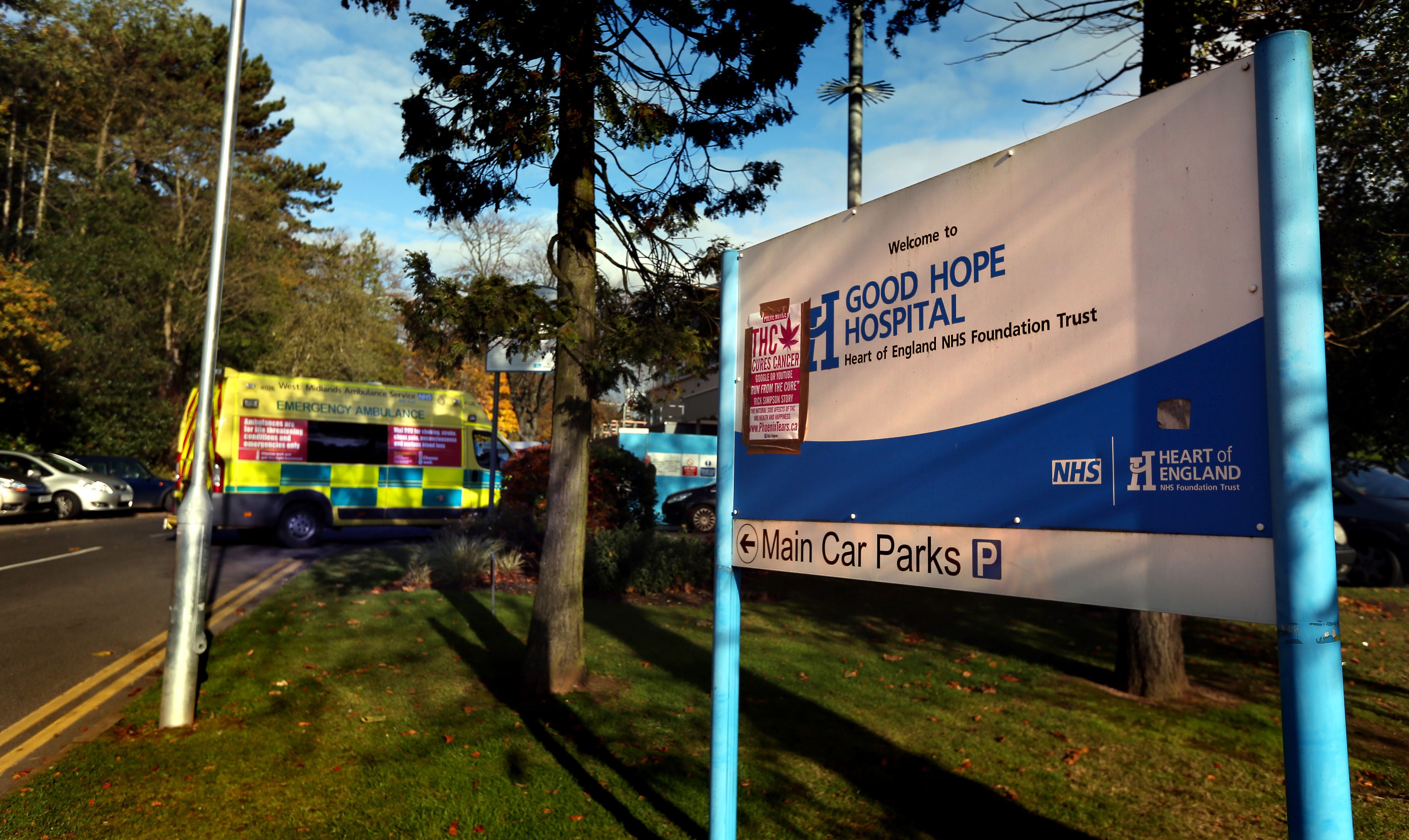 The body was found in a car in the hospital car park
