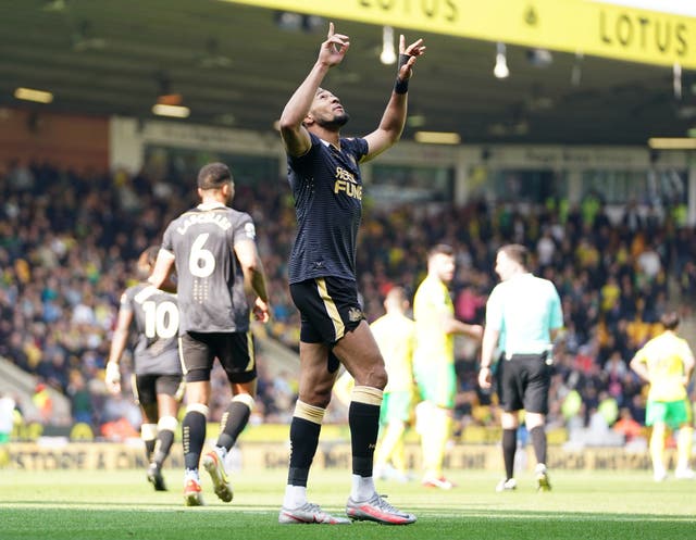 Joelinton scored twice for Newcastle (Zac Goodwin/PA)