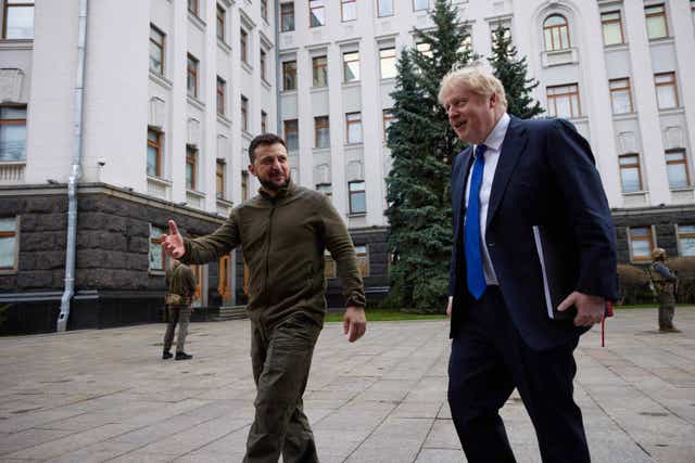 Ukrainian president Volodymyr Zelensky has thanked Britain for training his troops how to use UK armoured vehicles that will be given over to Kyiv (Ukraine Government/PA)