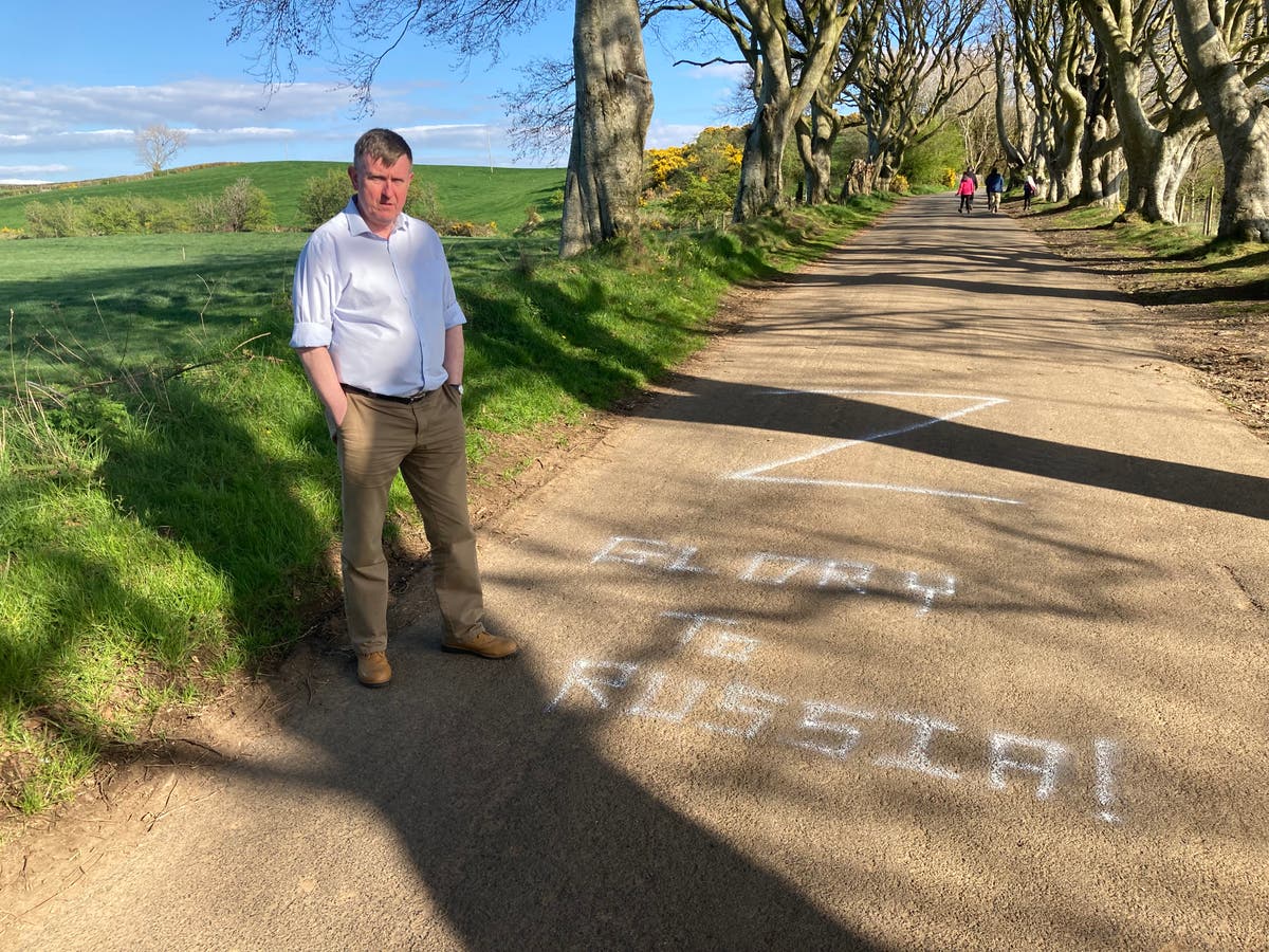 Pro-Russian graffiti at Antrim site &lsquo;completely at odds with local community&rsquo;