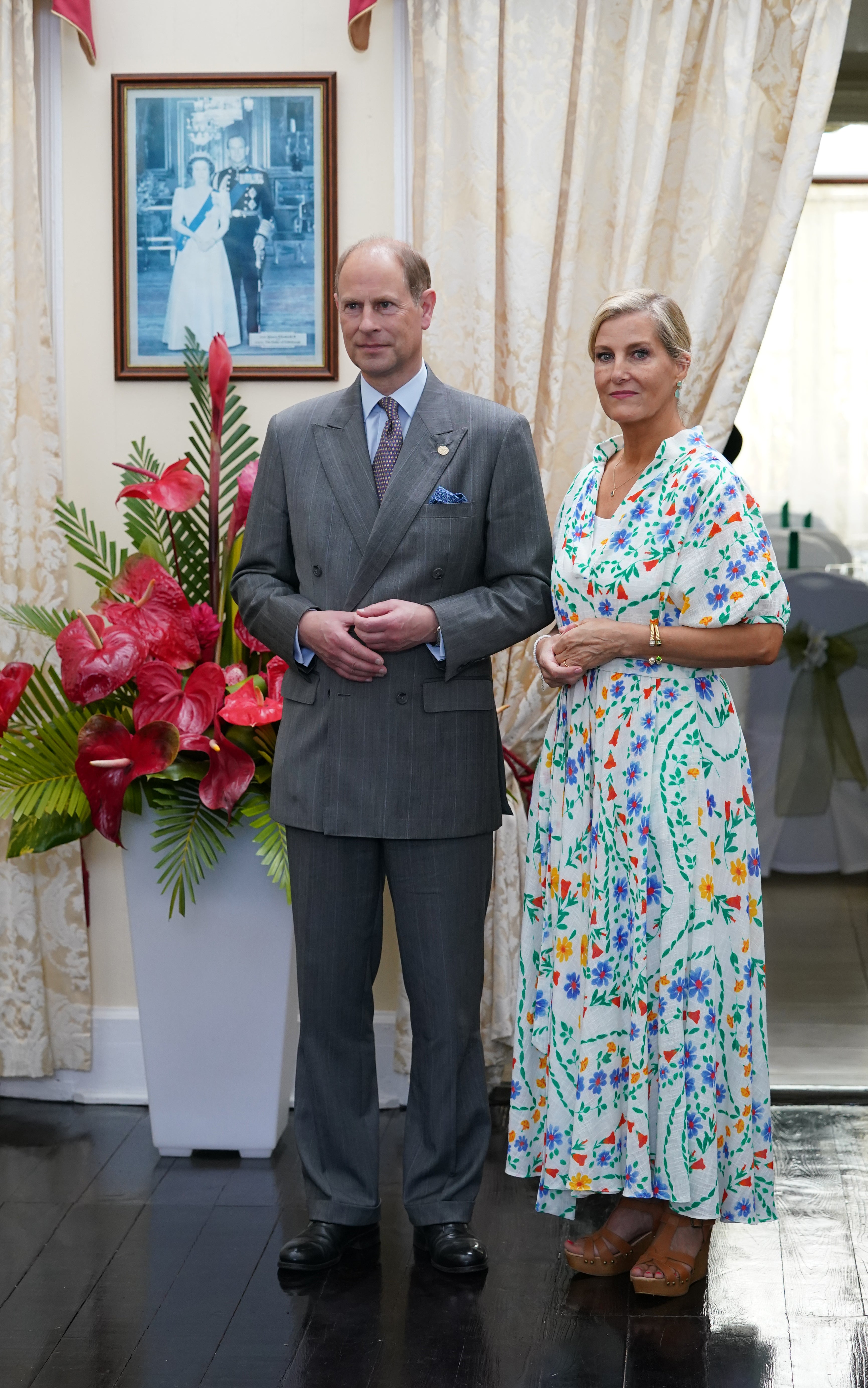 The Earl and the Countess of Wessex at Government House in St Vincent and the Grenadines during their tour of the Caribbean (Joe Giddens/PA)