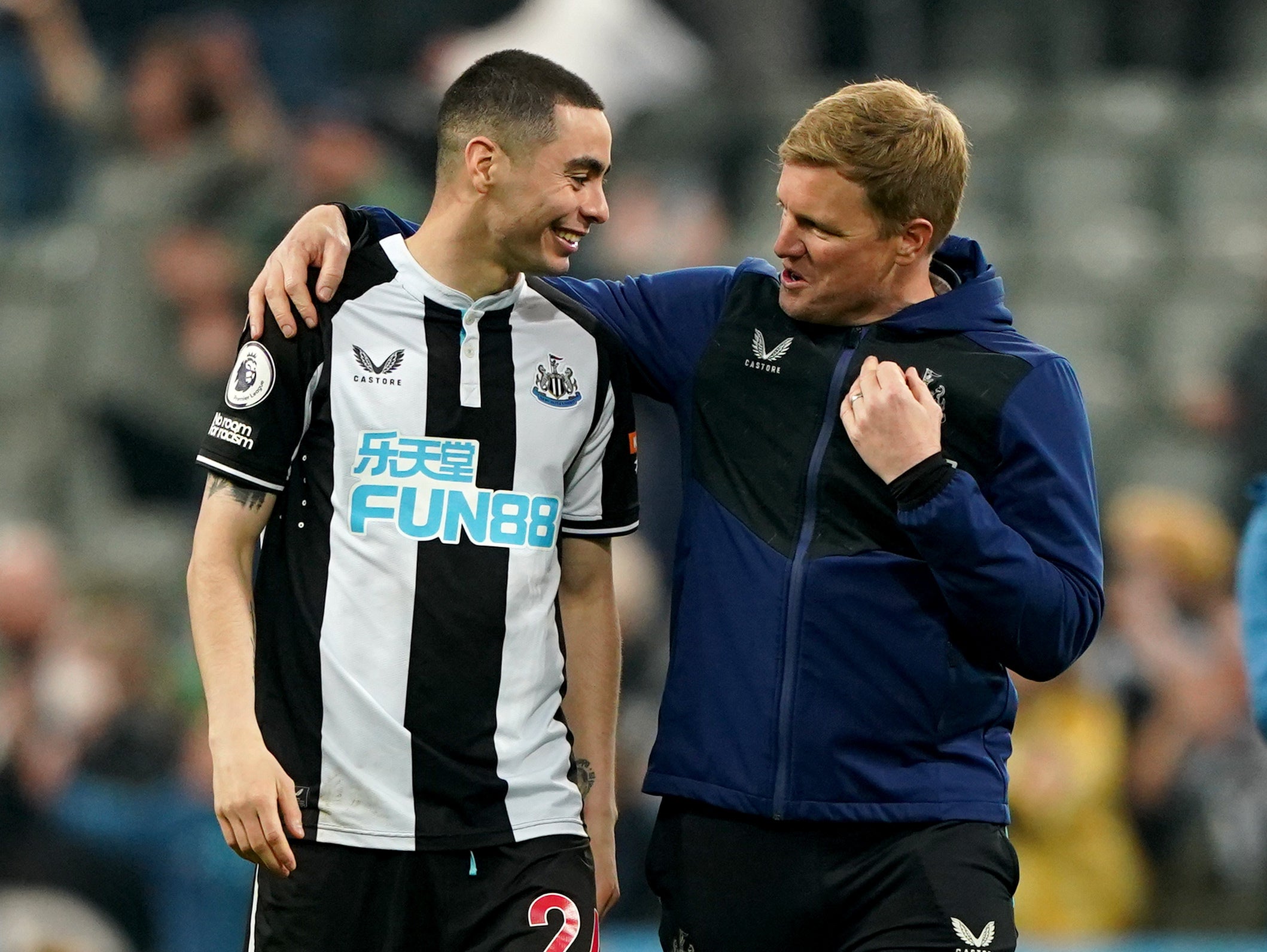 Newcastle manager Eddie Howe praised his side’s competition for places after their comfortable 3-0 win at struggling Norwich (Owen Humphreys/PA)