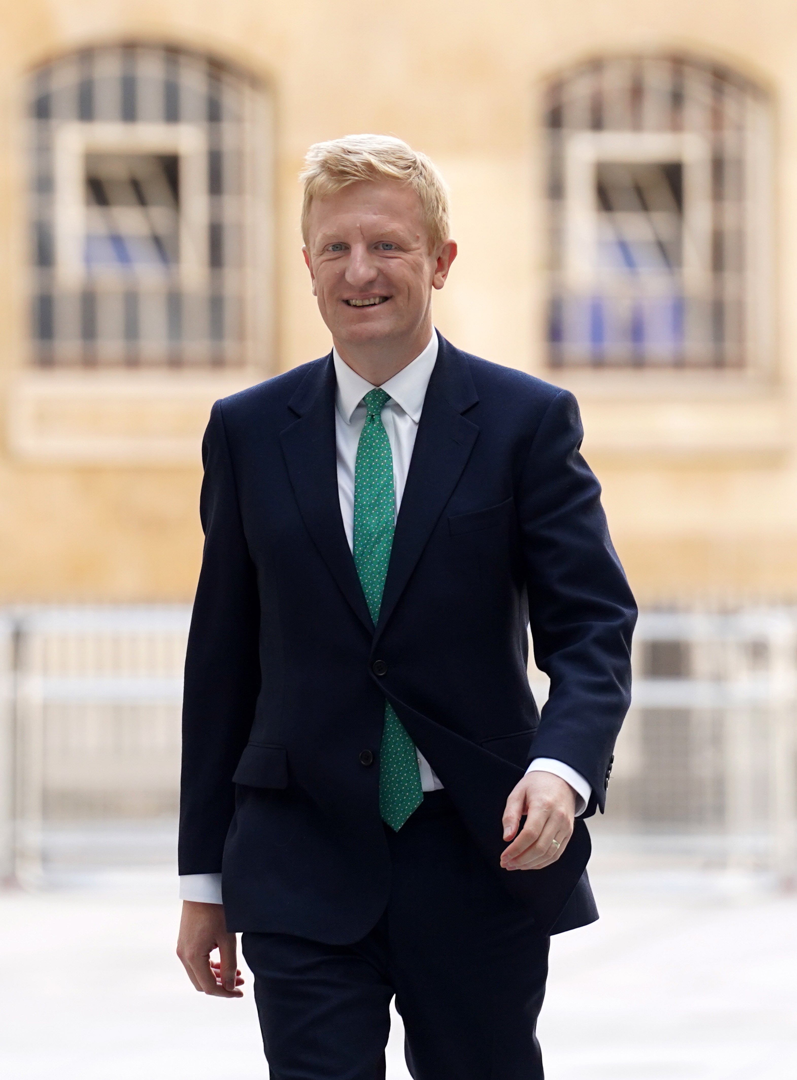 Oliver Dowden arrives at BBC Broadcasting House in London (Stefan Rousseau/PA)