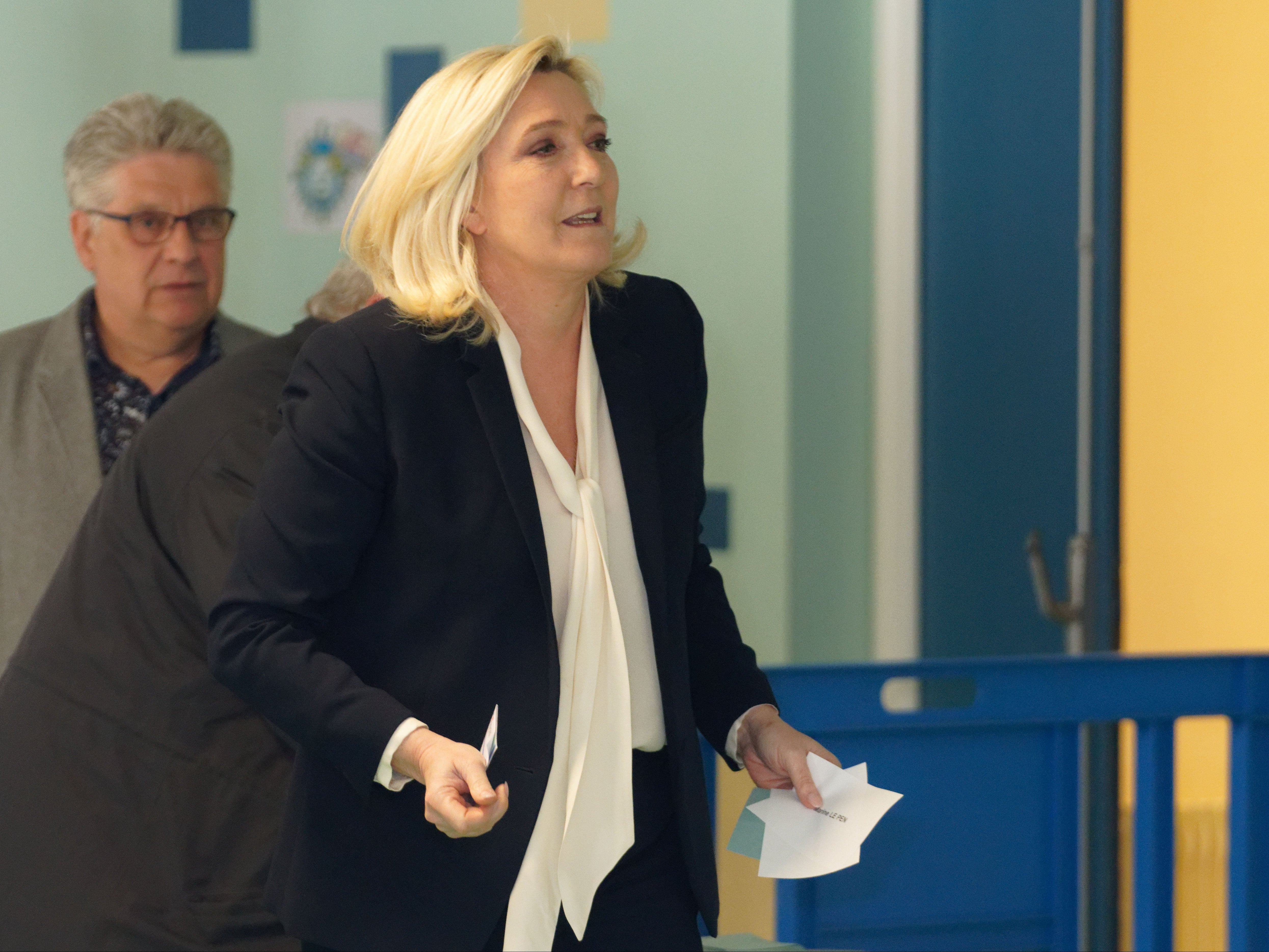 Marine Le Pen votes in second round of election