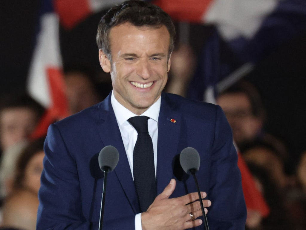 Emmanuel Macron vows to lead France through ‘historic’ next five years in presidential victory speech
