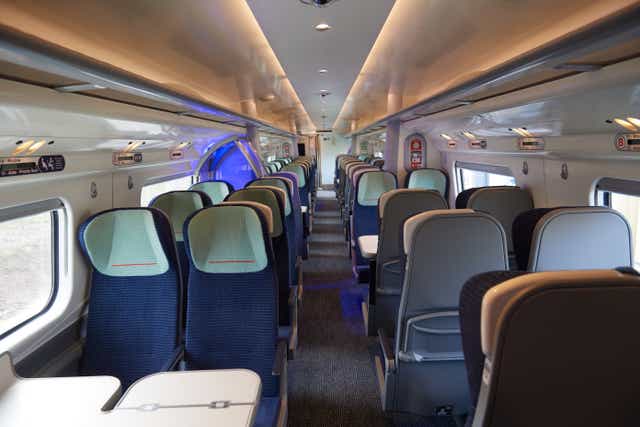 Passengers will travel on the first train modernised in the biggest fleet refurbishment on Britain’s railways on Monday (Avanti West Coast/PA)
