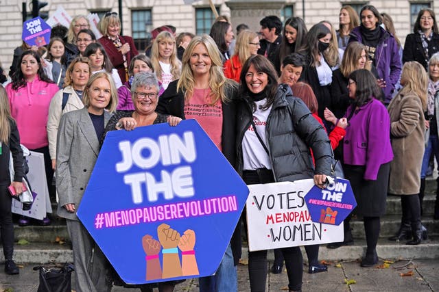 Celebrities have joined MP Carolyn Harris in her call for equitable access to hormone replacement therapy for menopausal women (Steve Parsons/PA)