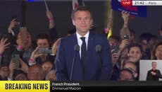 Emmanuel Macron thanks voters as he is re-elected as French president