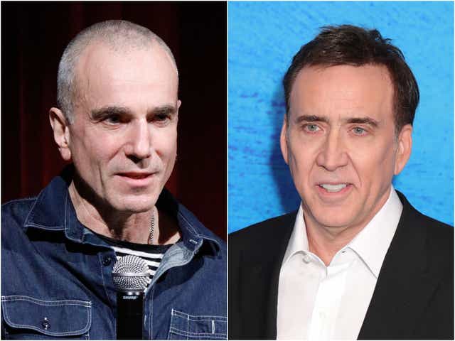 <p>Daniel Day-Lewis (left) and Nicolas Cage</p>