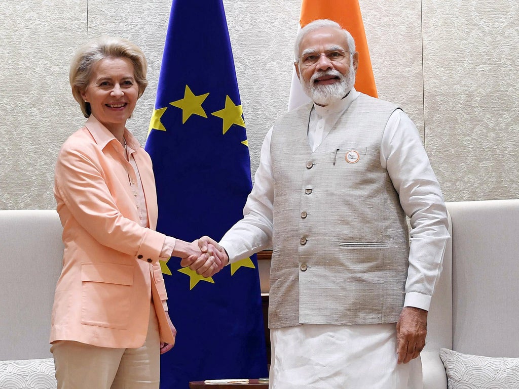 EU and India discuss closer ties as Ursula Von der Leyen visits Delhi two days after Boris Johnson
