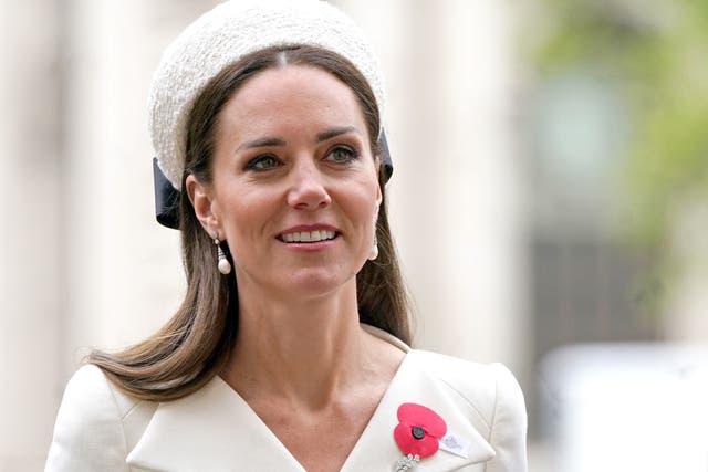 The Duchess of Cambridge attending the Service of Commemoration and Thanksgiving commemorating Anzac Day at Westminster Abbey, London (PA)