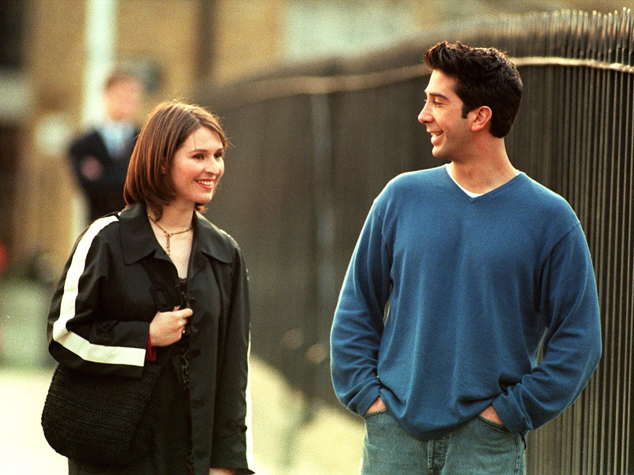 Baxendale as Emily, alongside David Schwimmer’s Ross, in ‘Friends'