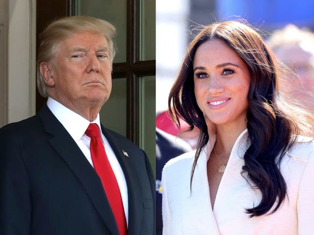 <p>Meghan Markle supporters defend Duchess of Sussex after Trump comments </p>