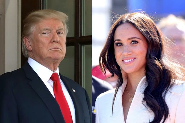 <p>Meghan Markle supporters defend Duchess of Sussex after Trump comments </p>