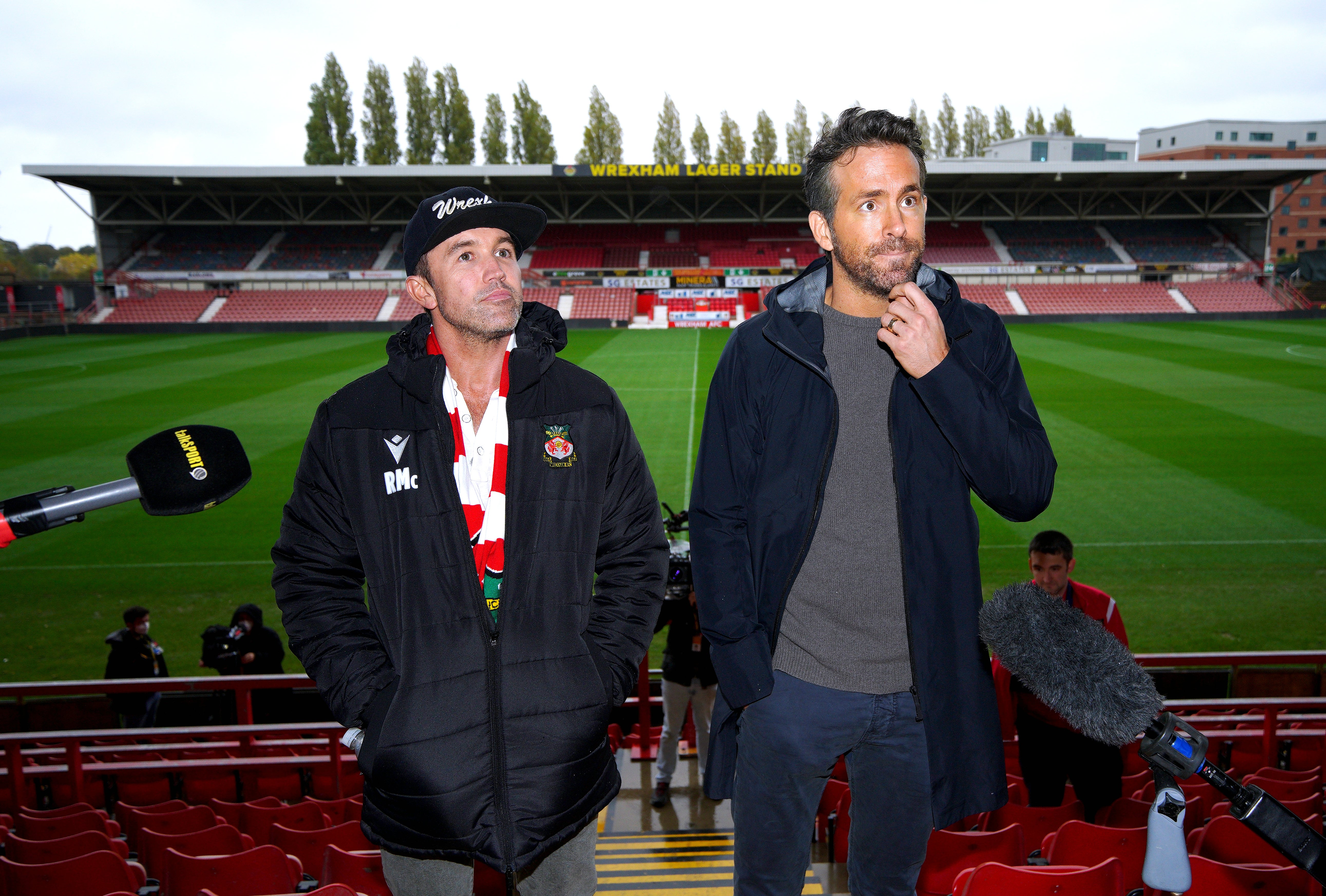 Wrexham are co-owned by Hollywood actors Rob McElhenney, left, and Ryan Reynolds (Peter Byrne/PA)