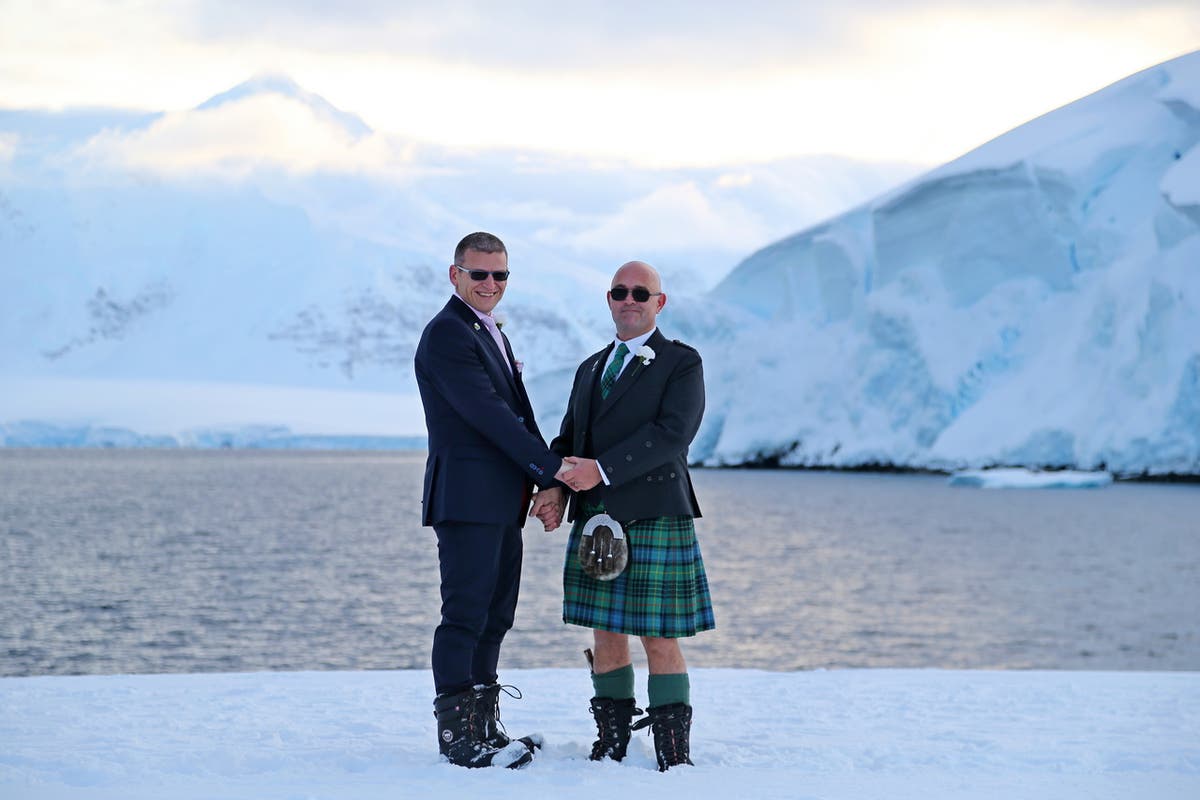 Same-sex couple &lsquo;proud to be part of history&rsquo; after Antarctic wedding