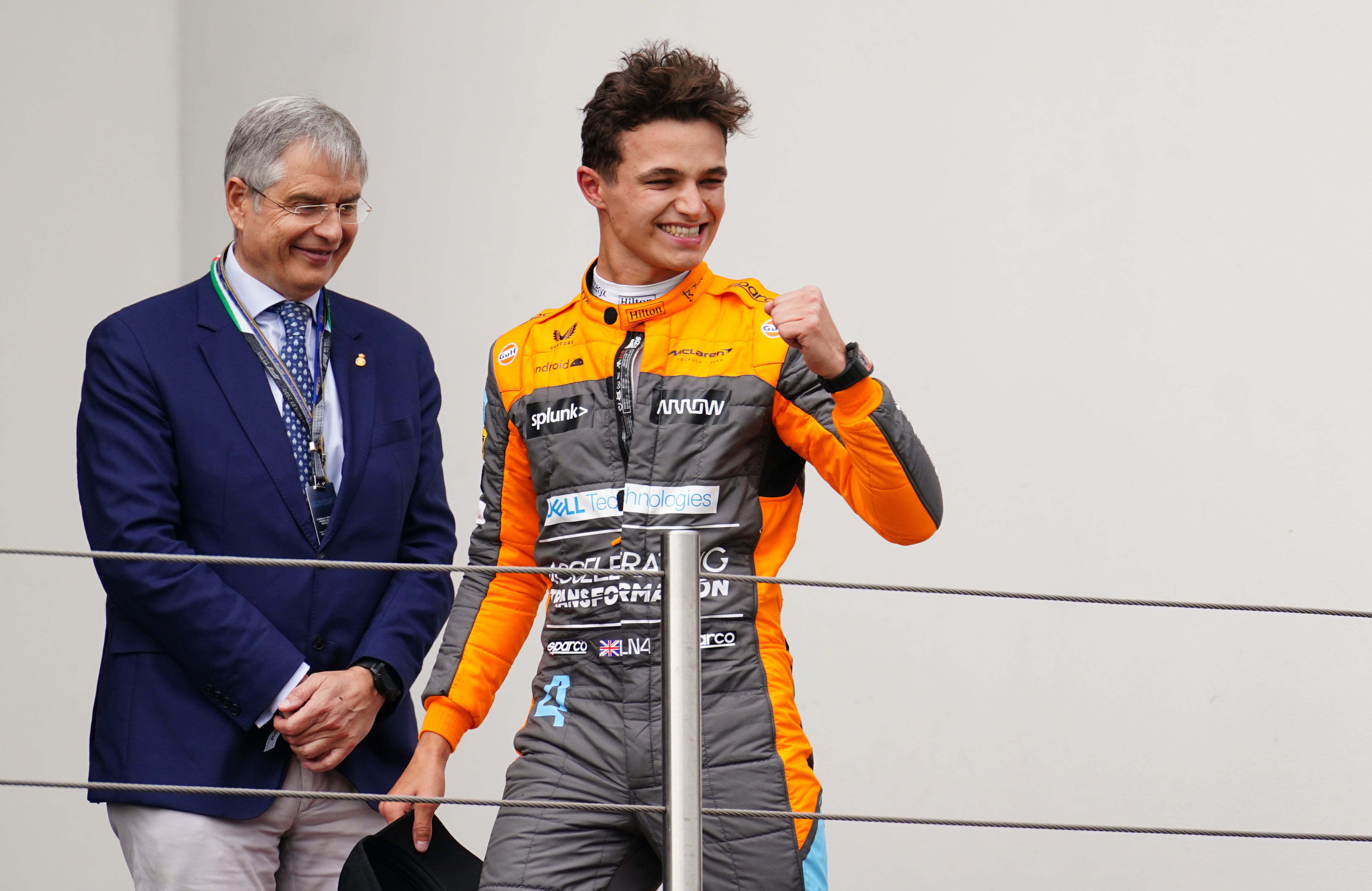 Lando Norris was celebrating (David Davies/PA)