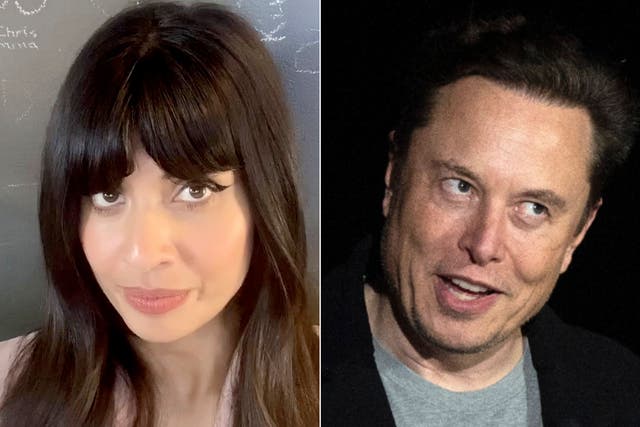 <p>Jameela Jamil and Elon Musk</p>