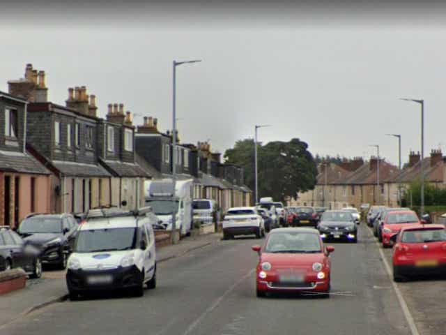 <p>A general view of King Street in Stenhousie, where police were called on Saturday to reports of a gas leak</p>
