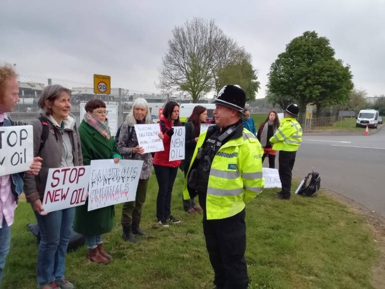 Just Stop Oil activists break an injunction outside Kingsbury oil terminal in Warwickshire