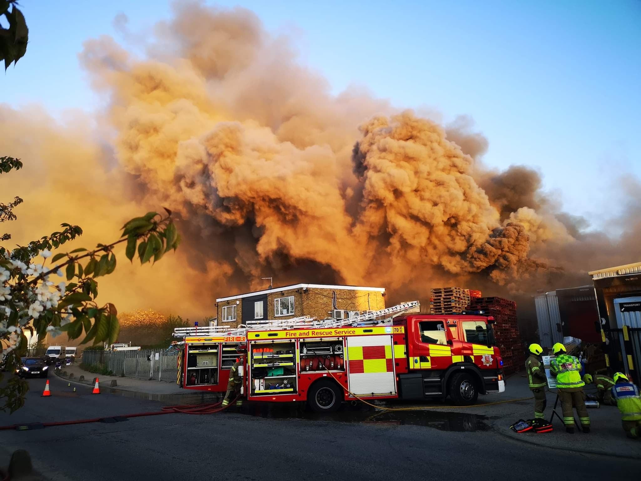 Firefighters were called to a fire in an industrial building on River Way