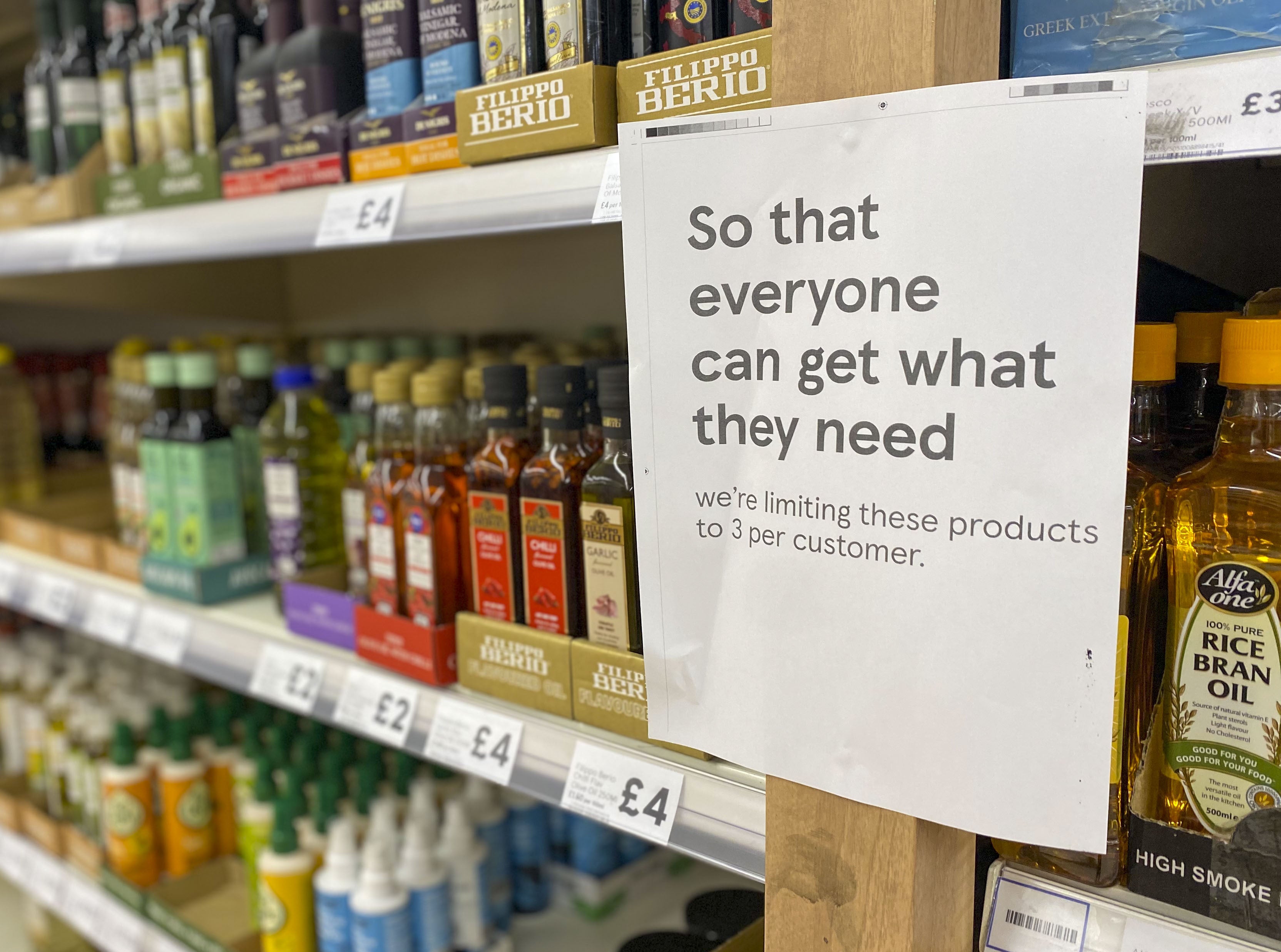 Kantar said some shoppers have been stocking up on cooking oils (Steve Parsons/PA)
