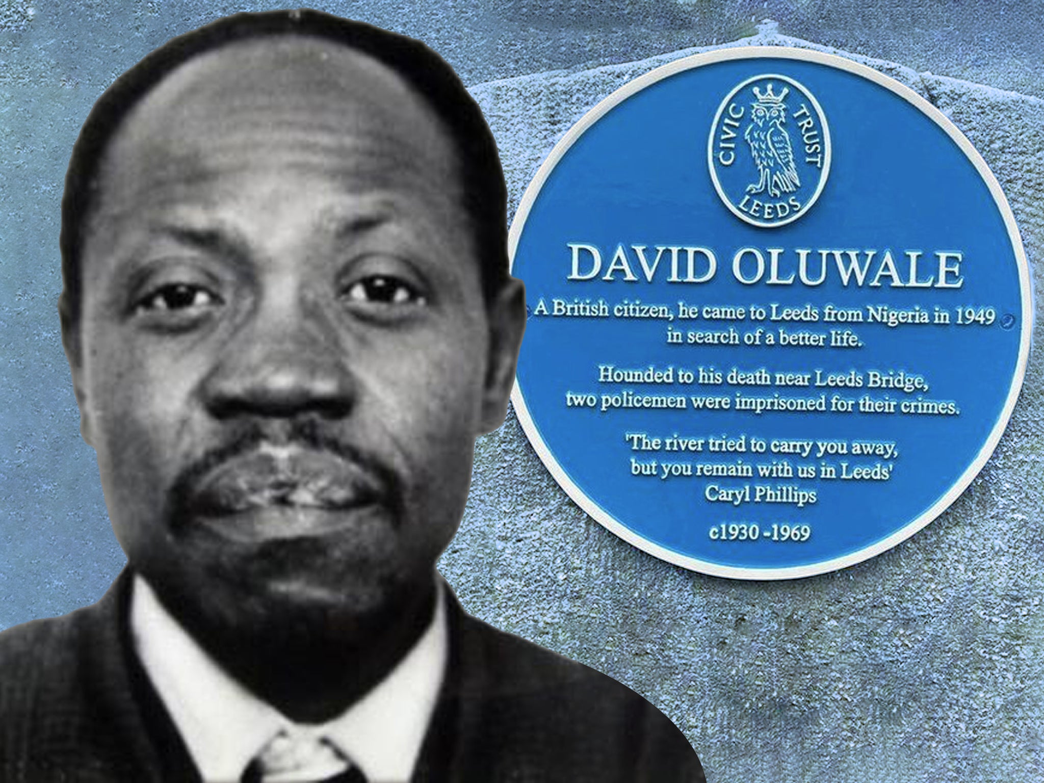 A blue plaque installed to commemorate David Oluwale was torn down hours later