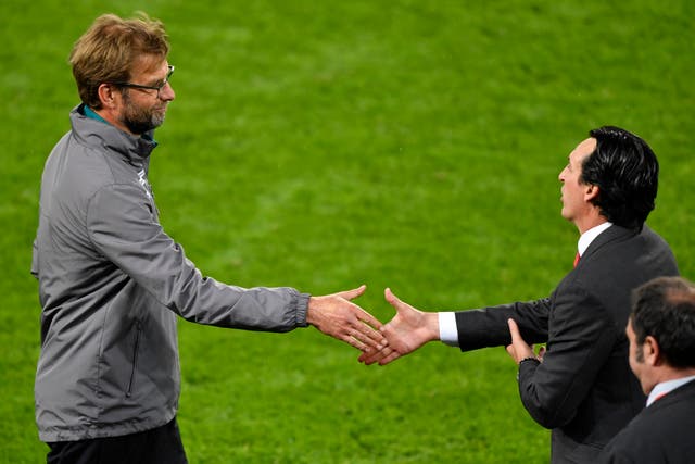 <p>Klopp lost to Emery’s Seville in the 2016 Europa League final </p>