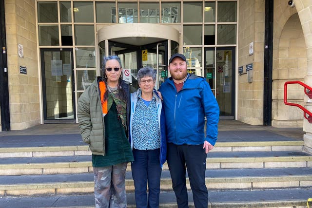 <p>Ana Heyatawin, Diana Warner and Liam Norton, the three Insulate Britain activists who disrupted the court proceedings Tuesday. </p>