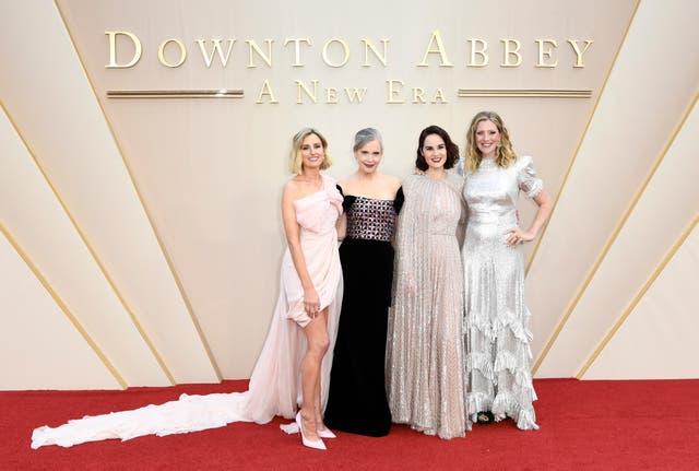<p>Laura Carmichael, Elizabeth McGovern, Michelle Dockery and Anna Robbins (L-R) were among the stars who attended the world premiere of<em> Downton Abbey: A New Era</em></p>