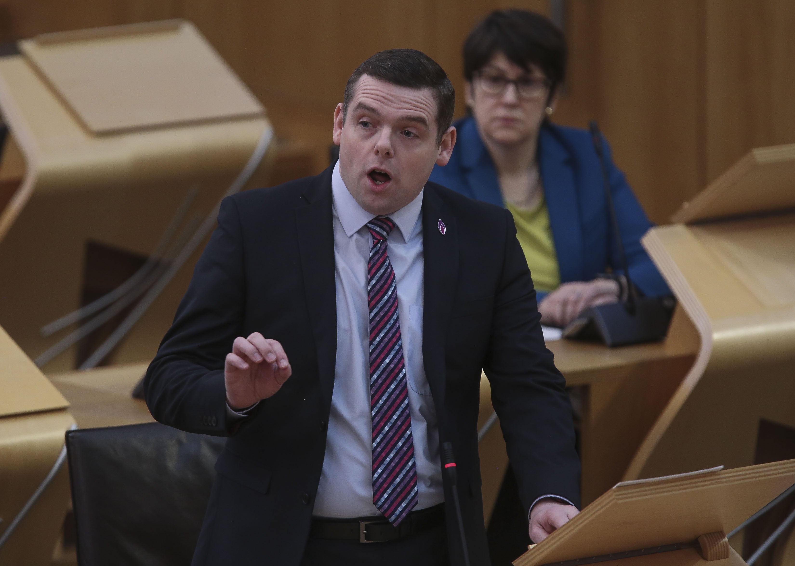 Douglas Ross hit out at the SNPs focus on independence when asked about partygate (Fraser Bremner/Daily Mail/PA)