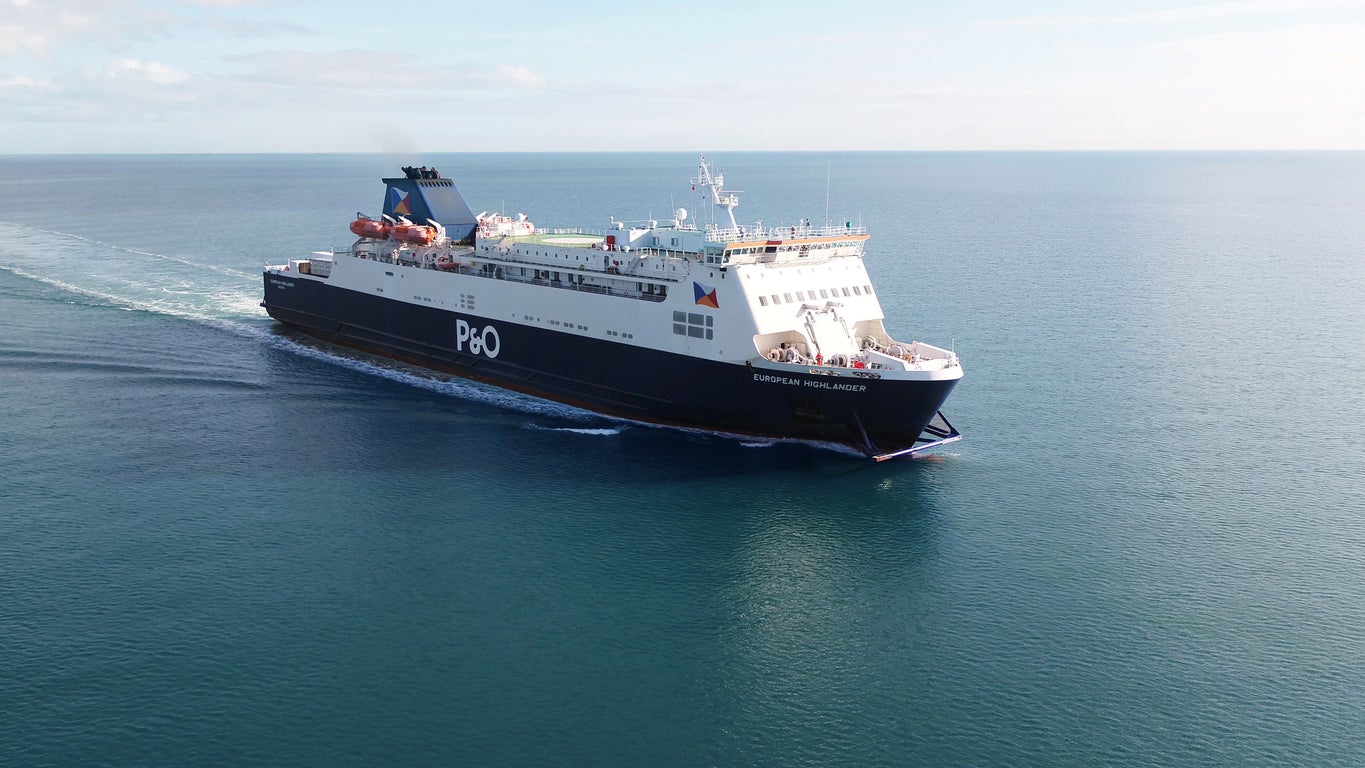 A P&O ferry en route from Cairnryan to Larne