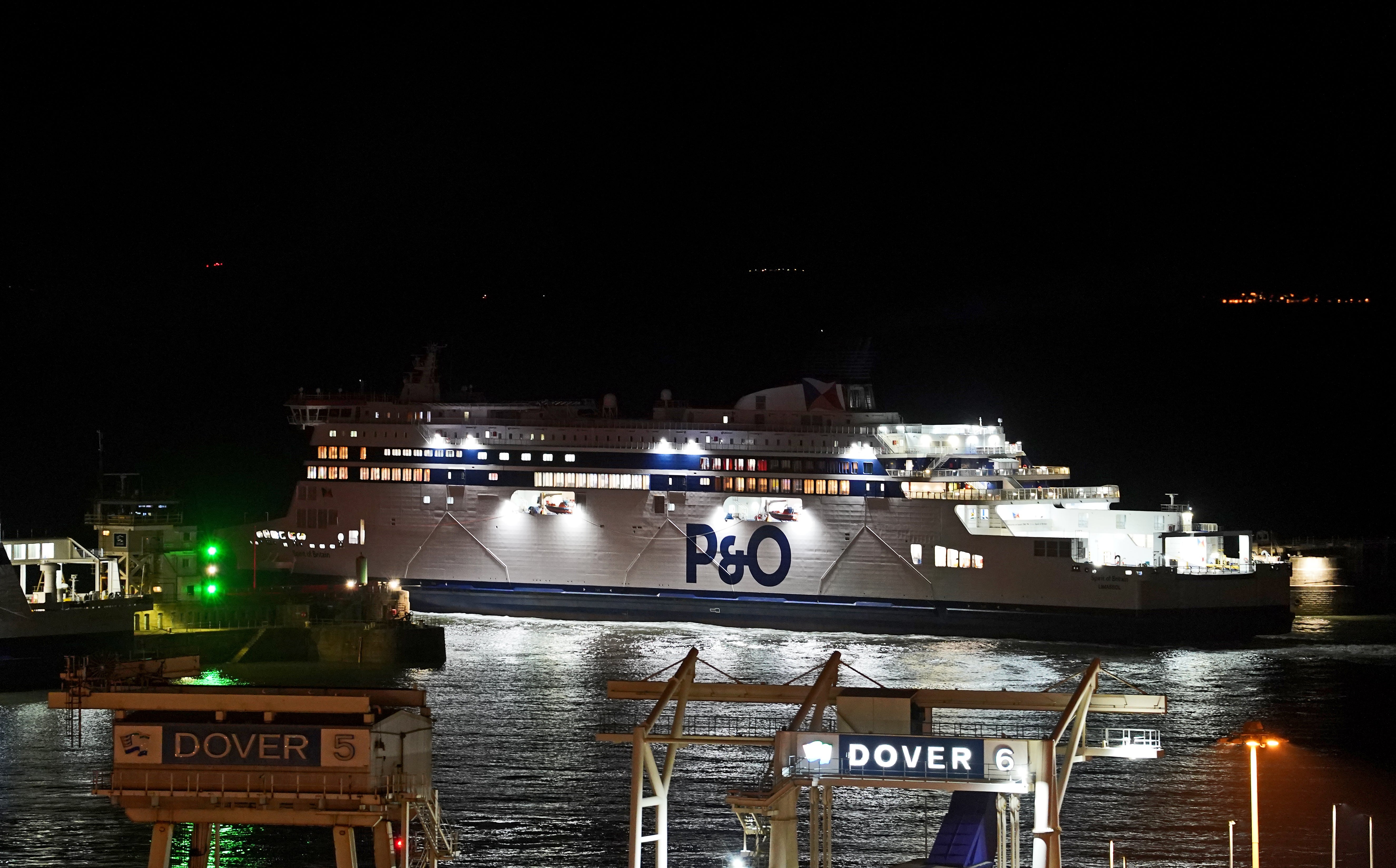 File photo of a P&O ferry at Calais in northern France