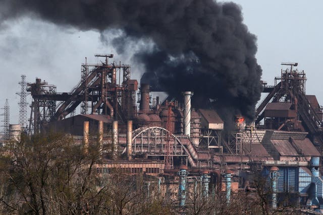 <p>The Azovstal steelworks in Mariupol </p>
