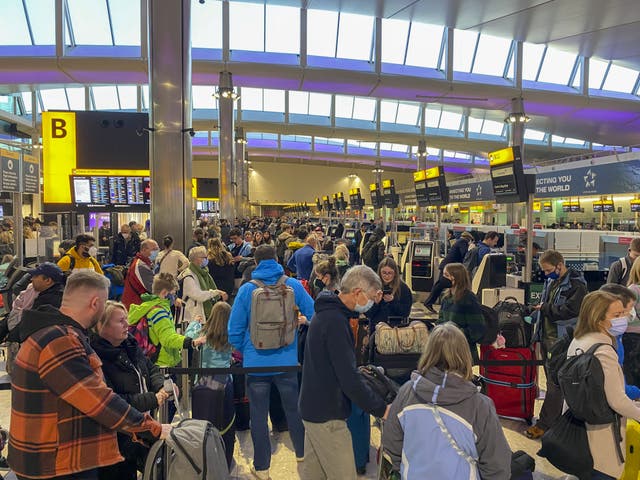 New recruits in the aviation sector will be permitted to begin training before passing security checks to ease flight disruption, Transport Secretary Grant Shapps has announced (Steve Parsons/PA)