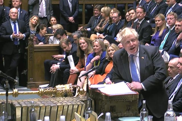 Prime Minister Boris Johnson said those sanctioned by Russia ‘should regard it as a badge of honour’ (House of Commons/PA)