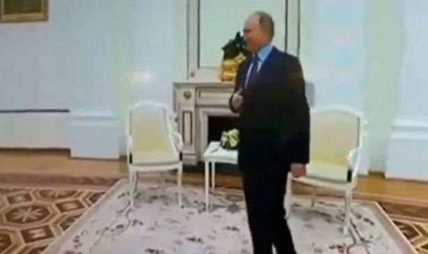 Vladimir Putin’s hand shakes uncontrollably as he welcomes the Belarusian president