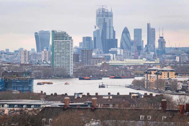 General view of the City from Greenwich Park, south London. London stocks closed higher on Wednesday (Victoria Jones/PA)
