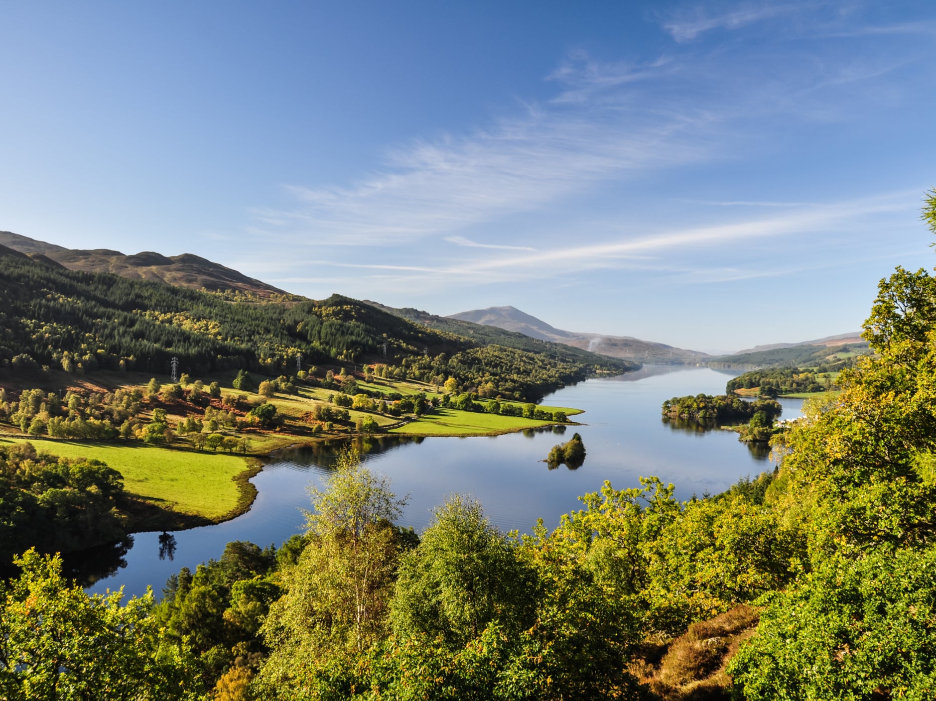 Loch Tummel in Perthshire. Some Scottish lochs are warming at rapid rates, which could exacerbate toxic algal blooms