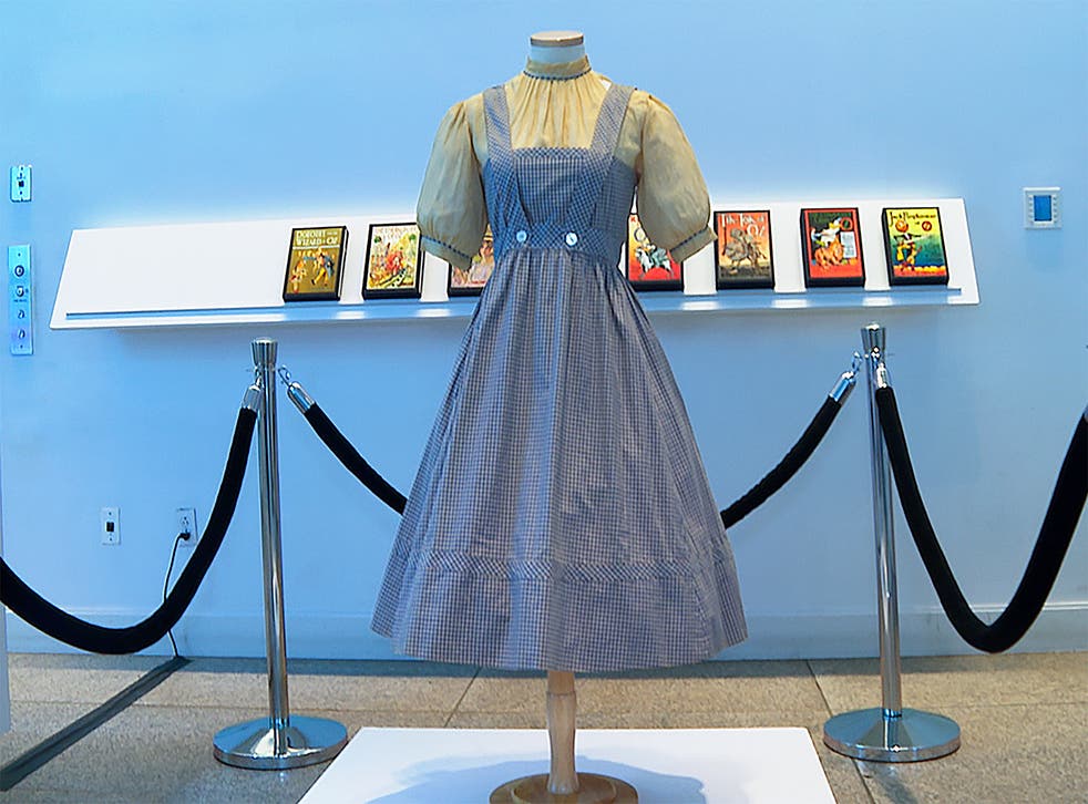 <p>A federal judge blocked Catholic University from auctioning off a gingham dress worn by Judy Garland in “The Wizard of Oz”</p>